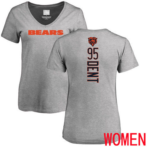 Chicago Bears Ash Women Richard Dent Backer V-Neck NFL Football #95 T Shirt->chicago bears->NFL Jersey